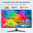 CronusPro 32 Inch 4K UHD Monitor (3840x2160) IPS Panel, 100% sRGB, 4000:1 Contrast, Eye Care, HDR10, 60Hz, AMD FreeSync, HDMI/DisplayPort, Computer Monitor for Designer Office Home Black VESA 75x75mm - 2