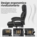 Submi Sedia da Ufficio Ergonomica con Poggiapiedi in Tessuto, Poltrona Ufficio Sedia Scrivania ad Altezza Regolabile con Ruote Piroettanti, Sedia Ufficio per Home, Sedia Gaming, Grigio Scuro - 4