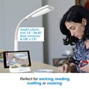 OttLite LED Desk Lamp with Tablet & Smart Phone Stand- ClearSun LED Technology - Desk Lamp with Storage Base, USB Charging Port, & Flexible Neck Height - for Tutorials, Crafting, Sewing & Working - 5