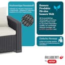 Allibert California 3-Sitzer Gartensofa Anthrazit – Lounge-Sofa in Rattan-Optik für Garten, Terrasse & Balkon – Wetterfestes Outdoor Sofa inkl. bequemer Sitz- & Rückenkissen in Sand – 199 x 68 x 72 cm - 5