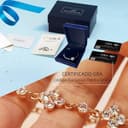 Pulsera FEIKFEIZ de moissanita, con diamante moissanita cultivado en laboratorio, chapado en oro rosado 18K, pulsera de trébol ajustable, regalo para mujer. - 6