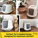 CAT CENTRE Jumbo Grey Cat Hooded Litter Tray High Sided Rim Big Extra Spacious Long Wide Adult Big Cats XL Toilet Enclosed Box Pan Loo Charcoal Filter Flap Door Lidded Detachable Hood Easy Cleaning - 5