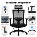 Daccormax Bürostuhl Ergonomisch, Schreibtischstuhl mit Verstellbarer Kopfstütze, Armlehnen, Lendenwirbelstütze, Drehstuhl Wippfunktion, Chefsessel aus Mesh,Rückenschonend, Bürostuhl 150kg - 6