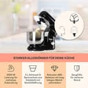 Klarstein Küchenmaschine, Knetmaschine mit 5L Schüssel, 1800W Profi Küchenmaschine mit Knethaken und Schneebesen, Universal Knetmaschine mit 6 Stufen - 3