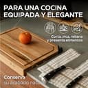 Tabla de Cortar de Madera de Acacia con Afilador Integrado – Tabla de Cocina 35x25 cm con Ranura para Jugos y Borde para Encimera – Antideslizante, Resistente y Fácil de Limpiar - 7