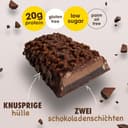 Enervit The Protein Deal Crunchy Double Choco Storm – Proteinriegel, intensiver Zartbitter-Schokoladengeschmack, 20 g Protein, 0,1 g Zucker, knuspriger Snack, Glutenfrei, 12 Riegel à 55 g - 3