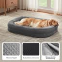Pawk Orthopädisches Hundebett Grosse Hunde, Vierseitiges Nackenrolle Kissen Hundebett Orthopädisch, Memory Foam Hundekorb XL Wasserdicht rutschfest, Hundebetten Abnehmbar und Waschbar - 7