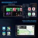Doppel Din Radio Android Auto mit Wireless Carplay & Android Auto, 7 Zoll Android Autoradio 2Din mit Bildschirm, Doppeldin CarPlay Display mit Bluetooth Navi WiFi, FM/AM/RDS Radio, USB - 3