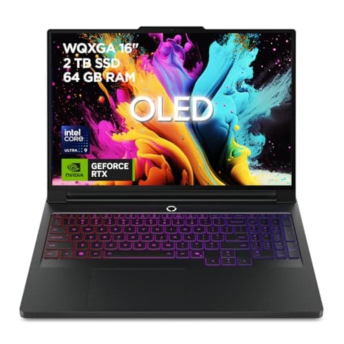 Lenovo Legion Pro 7 Gen 10 - Portátil Gaming IA, 16'' OLED WQXGA (Intel Core Ultra 9 275HX, NVIDIA GeForce RTX 5080, 240 Hz, 64 GB RAM, 2 TB SSD, Wi-Fi 7, Win 11 Home) Teclado RGB - Negro