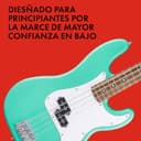Squier by Fender Debut Collection Precision Bass, Diapasón de Laurel, Golpeador Blanco, Seafoam Green - 4