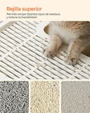 Feandrea Arenero para Gatos, Caja Arena con Bandeja Extraíble, Pala, Cepillo, Espacioso para Gatos Grandes, Carga de 15 kg, Antifiltración, Antiescapes, Beige y Negro PPT001W01 - 4