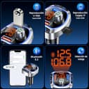 GizmoVine Transmisor FM Bluetooth 5.4 Coche 81W, Adaptador Radio Coche con Carga Rápida Dual PD 45W & QC3.0 36W, Bluetooth Manos Libres con Cancelación de Ruido, Bass Boost, Botón de Apagado y Luz LED - 7