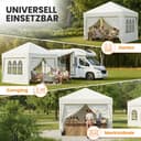 NATURIZ® Pavillon 3x3 Wasserdicht Stabil Winterfest und UV 50+ Schutz - Faltpavillon mit Seitenwänden - Pop Up Zelt für Garten, Camping, Märkte - Gartenpavillon (Beige, 3x3m) - 6