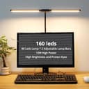 Woputne Desk lamp with Clamp, Super Wide & Bright, 5 Color Modes X 10 Brightness Levels, 960LM(160 Pcs Lamp Beads), 12W Computer Monitor Flexible Table Light, Desk Light for Office,Study, Crafts, Draw - 6