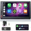 iFreGo Doppel Din Autoradio mit Wireless CarPlay & Wireless Android Auto, Autoradio Bluetooth, Autoradio mit Navi 7 Zoll Bildschirm,RDS/AM/FM Radio,GPS,7 LED Farben,Mirror Link,USB,Ladefunktion - 1