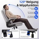 Asukale Bürostuhl Ergonomisch [TESTSIEGER] Schreibtischstuhl | Atmungsaktiver Stoff & Hohe Rückenlehne | Höhenverstellbar & Wippfunktion | Chefsessel 150 Kg | Drehstuhl Mit Rollen | PC Stuhl Grau - 7