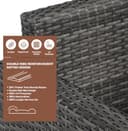 Panana 5 Seater Rattan Garden Furniture Corner Sofa Set with Coffee Table, Outdoor Patio Lounge Set with Cushions & Free Cover for Garden, Conservatory, Terrace (Mixed Grey Rattan with Beige Cushions) - 4