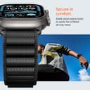 Spigen Cinturino base in Tessuto con chiusura a gancio Progettato per Apple Watch Ultra 3/2/1 49mm, Series 11/10 46mm, Series 9/8/7-4/SE 45mm, 44mm - Nero - 5