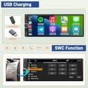 Radio Coche 1 DIN con Carplay Inalámbrico - Pantalla Táctil de 6.86 Pulgadas, Radio CarPlay 1 DIN Soporte Mirror Link para con Cámara de Respaldo, RDS FM Radio/Type-C de Recharge/Mic/SWC - 4