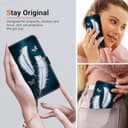 YKTO Case for Realme GT Neo6, Bright Colorful PU Leather for Realme GT Neo6 Phone Case with Blue background Glowing Two white feathers Butterfly Pattern, Card Slots & Magnetic Closure, Blue - 4