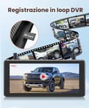 AUTO-VOX Telecamera di retromarcia wireless a energia solare da 7,25" con registrazione in loop DVR: HD 1080P, installazione rapida in 2 minuti, kit telecamera inversa con schermo diviso per auto - 7