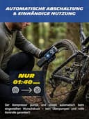 MICHELIN Air Power Mini 2 Li-Ionen Akku Mini-Kompressor kabellos – Elektrische Luftpumpe 9,9 bar mit Digitaldisplay, Auto-Stopp & LED für Auto, Fahrrad, E-Bike & Motorrad - 4