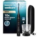 Philips Sonicare DiamondClean 9000 spazzolino elettrico, spazzolino sonico con app, sensore di pressione, 4 modalità di spazzolamento, 3 livelli di intensità, nero, modello HX9911/09 - 1