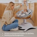 LIONELO Bella Set 2-in-1 Elektrische Babywippe mit Babywanne 360o für Babys bis 9 kg, verstellbare Rückenlehne, 5 Schaukelgeschwindigkeiten Anti-Rutsch Sicherheitsgurt - 4