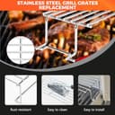 QuliMetal Griglia riscaldante in acciaio inox per Weber Spirit 300, parti per griglia Weber Spirit 2 serie 300 con manopole di controllo anteriori, griglia superiore 7641 per griglie Weber Genesis - 6