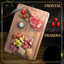 Deer & Oak Set de 3 tabla cortar cocina bambú con asas y ranuras, tabla de cortar madera pre-aceitada, tablas de cocina 33x24 28x20 22x15 cm, chopping board ecológica - 7