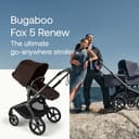 Bugaboo Fox 5 Renew All-Terrain Stroller, 2-in-1 Baby Pushchair, Full Suspension, Easy Fold, Extendable Toddler Seat, One-Handed Manoeuvrability, Black Chassis and Cocoa Brown Canopy - 2