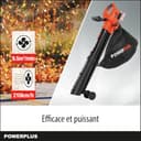 POWER plus - Soffiatore a batteria Dual Power POWDPG75270-40 V, 3 in 1: triturazione, bolle e aspirazione, velocità massima dell'aria di 210 km/h, senza batteria e caricatore - 3