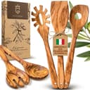 GOLDENBERG® Premium Kochlöffel Set 5-teilig | feinstes italienisches Olivenholz | antibakteriell & langlebig | Kochlöffel Holz, Pfannenwender Holz, Salatbesteck & Spaghettilöffel - 1