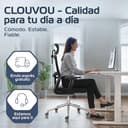 CLOUVOU BrightSeat Silla ergonómica de escitório [GANADORA DE PUREBAS] Silla de Oficina para Gamers Ajustable al 100%, giratoria, cómoda y Resistente hasta 150 kg | Ideal para Trabajo y Estudio - 8