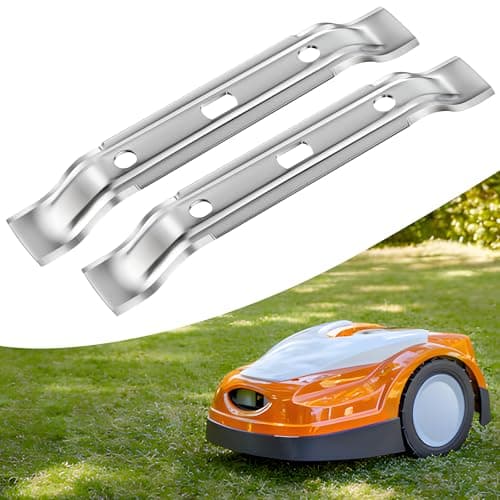 2 x Messerklingen kompatibel mit Stihl Mähroboter iMOW RMI 422 422P 422PC RMI422 P C– Ersatzmesser für Viking MI 422 – 420 Edelstahl Rasenmäherklingen, 197 mm, Silber