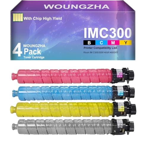 Woungzha Compatibile Cartuccia di Toner IM C300 IM C300F Sostituzione per Ricoh Ricoh IM C300 300F 400F 400SRF (4-Pack)