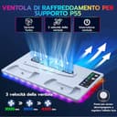 Tolesum Verticale Supporto con Raffreddamento per PS5/PS5 Pro/PS5 Slim,Supporto di Ricarica per Doppio Controller PS5 con USB/Ventola a 3 Livelli/luce RGB per PS5 UHD& Digital /PS5 Slim Disc & Digital - 4