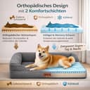 CORTES PETS Cuccia ortopedica per cani di taglia piccola – Divano per cani – Rivestimento sfoderabile e lavabile, bordi rialzati – Sofà – Memory Foam, impermeabile – Cuscino per cani 60 x 48 cm - 6