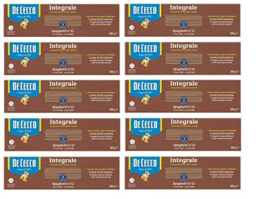 10x De Cecco Spaghetti Whole Wheat (Integrale) Italian Pasta No. 12 500 g
