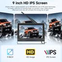 Digital Inalámbrica Cámara de Marcha Atrás Kit de Coche con 2 1080P Camara Trasera, 9 Pulgadas IPS Monitor, IP68 Impermeable, BSD, Visión Nocturna,Bucle de Vídeo, Imagen Flip - 2