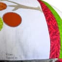 Generico Cuscino Arredo Artigianale in Cotone e Lino - Federa Decorativa con Albero della Vita in Applique e Fiore Ricamato a Mano per divano e camere della casa - Quadrato, 47x47 cm, Fatto a Mano - 4