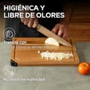 Tabla de Cortar de Madera de Acacia con Afilador Integrado – Tabla de Cocina 35x25 cm con Ranura para Jugos y Borde para Encimera – Antideslizante, Resistente y Fácil de Limpiar - 4