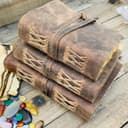 ALCRAFT diario rilegato in pelle vintage, pagine con bordi effetto antico, fatto a mano, album da disegno, libro delle ombre, pagine spesse, per uomini e donne (15.24 X 11.43 - CM) - 6