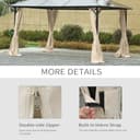 Outsunny 4 Pack Replacement Gazebo Curtains Privacy Panel for Most 3 x 4m Gazebo Canopy Pavillion Outdoor Shelter Sidewalls Accessories Beige - 5