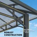 Outsunny 3 x 4 m Outdoor Hardtop Gazebo Canopy with Polycarbonate Roof, Waterproof Aluminium Permanent Pavilion Garden Gazebo Patio Shelter with Curtains, Dark Grey - 4