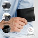 Berliner Bags Portafoglio Uomo in Vera Pelle con Protezione RFID, 4 Carte, 2 Scomparti Banconote, Portamonete, Tasca Documenti, Gettone Carrello, Scatola Regalo – Nero - 4