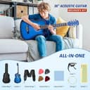 CAHAYA Guitarra Acústica De Tamaño Completo De 38 Pulgadas Con Cuerdas De Repuesto, Estuche, Correa, Púas, Cejuela, Pegatinas, Azul, CY0354 - 4