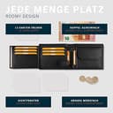 KRONIFY Atlas Herren Geldbeutel aus Leder mit RFID Schutz I Echtleder Portmonee mit Münzfach I Geldbörse für Männer in Carbon mit Geschenk Box - 5