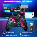 Controller PC, PC Controller Wireless mit RGB Licht, Gaming Controller PC mit 2 Programmierbare Rücktasten, 1000mAh Akku Bluetooth Controller Kompatibel mit Windows PC/Switch/Switch2/Android/IOS - 6