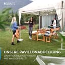 GRAFT Pavillon Abdeckung 3x3m | Schutzhaube für Gartenpavillon | Pavillondach Regenschutz | Gazebo Ersatzbezug | Wasserdicht Transparent | Wasserfeste Pavillon Abdeckplane | Wetterschutz Gartenzelt - 7